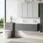 1200mm Wall Hung 2 Drawer Vanity & Double Basin - Image 4