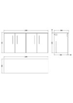 1200mm Wall Hung 4-Door Vanity & Laminate Worktop - Image 4