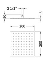 Square Fixed Head 200mm Diameter - Image 2