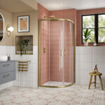 Nuie Lucie 900mm x 900mm Quadrant - Brushed Brass - Image 2