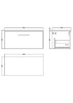 800mm Wall Hung Single Drawer Vanity & Laminate Top - Image 2