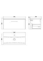 Nuie Arno 800mm Wall Hung 1 Drawer Vanity & Basin 1 - Image 2