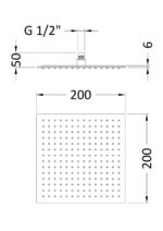 Square Fixed Head 200mm - Image 2