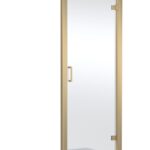 800mm Hinged Shower Door- Brushed Brass