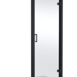 800mm Hinged Shower Door- Matt Black
