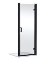 800mm Hinged Shower Door- Matt Black