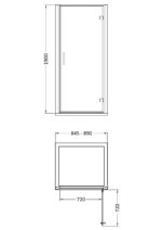 900mm Hinged Shower Door- Matt Black - Image 4