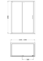 1400mm Sliding Shower Door - Chrome - Image 4