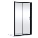 1400mm Sliding Shower Door - Matt Black