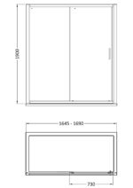 1700mm Sliding Shower Door - Brushed Brass - Image 4