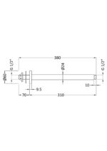 Round Ceiling Arm 300mm - Image 2