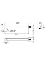 Square Wall Mounted Shower Arm - Image 2