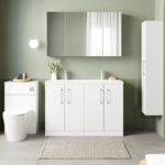 1200mm Floor Standing 4 Door Vanity & Double Basin 2 - Image 2