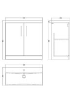 800mm Floor Standing 2 Door Vanity & Basin 3 - Image 4