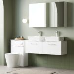 1200mm Wall Hung 2-Drawer Vanity & Laminate Worktop - Image 3