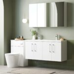 1200mm Wall Hung 4 Door Vanity & Double Basin - Image 4