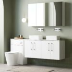 1200mm Wall Hung 4-Door Vanity & Laminate Worktop - Image 3