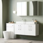1200mm Wall Hung 4-Door Vanity & Laminate Worktop - Image 3
