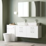 1200mm Wall Hung 4-Door Vanity & Laminate Worktop - Image 3