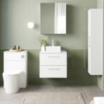 600mm Wall Hung 2-Drawer Vanity & Laminate Worktop - Image 2