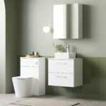 600mm Wall Hung 2-Drawer Vanity & Laminate Worktop - Image 3