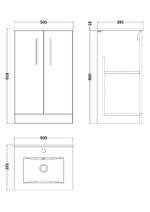 500mm Floor Standing 2 Door Vanity & Basin 2 - Image 2