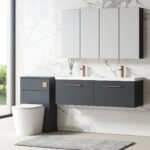1200mm Wall Hung 2 Drawer Vanity & Double Basin - Image 4