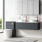 1200mm Wall Hung 2-Drawer Vanity & Laminate Worktop - Image 3