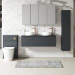 1200mm Wall Hung 2-Drawer Vanity & Laminate Worktop - Image 2