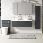 1200mm Wall Hung 2-Drawer Vanity & Laminate Worktop - Image 2