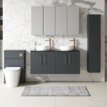 1200mm Wall Hung 4-Door Vanity & Laminate Worktop - Image 2