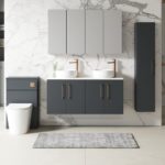 Nuie Arno 1200mm Wall Hung 4-Door Vanity & Laminate Worktop - Image 2