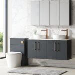 Nuie Arno 1200mm Wall Hung 4-Door Vanity & Laminate Worktop - Image 3