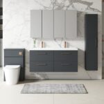 1200mm Wall Hung 4 Drawer Vanity & Double Basin - Image 2