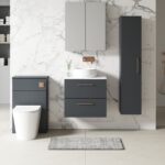 600mm Wall Hung 2-Drawer Vanity & Laminate Worktop - Image 2