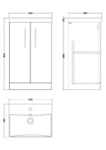 500mm Floor Standing 2 Door Vanity & Basin 3 - Image 2