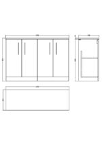 1200mm Floor Standing 4 Door Vanity & Worktop - Image 2