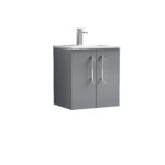 500mm Wall Hung 2 Door Vanity & Basin 2