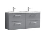 1200mm Wall Hung 4 Drawer Vanity & Double Basin