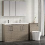 1200mm Floor Standing 4 Door Vanity & Double Basin - Image 4