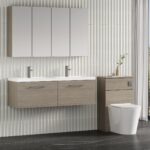 1200mm Wall Hung 2 Drawer Vanity & Double Basin - Image 4