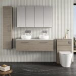 1200mm Wall Hung 2-Drawer Vanity & Laminate Worktop - Image 2