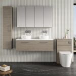 1200mm Wall Hung 2-Drawer Vanity & Laminate Worktop - Image 2
