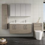 1200mm Wall Hung 4 Door Vanity & Double Basin - Image 2