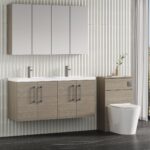 1200mm Wall Hung 4 Door Vanity & Double Basin - Image 4