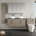 Nuie Arno 1200mm Wall Hung 4-Door Vanity & Laminate Worktop - Image 2