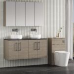 Nuie Arno 1200mm Wall Hung 4-Door Vanity & Laminate Worktop - Image 3