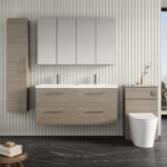 1200mm Wall Hung 4 Drawer Vanity & Double Basin - Image 2