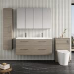 1200mm Wall Hung 4 Drawer Vanity & Double Basin - Image 2