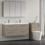 1200mm Wall Hung 4 Drawer Vanity & Double Basin - Image 4